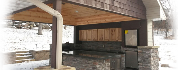 Covered outdoor kitchen